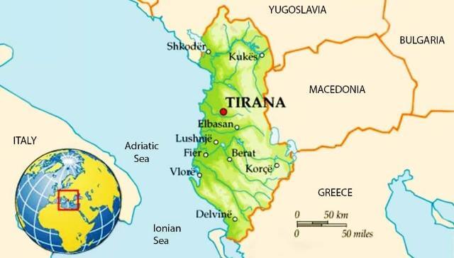 Албания на карте